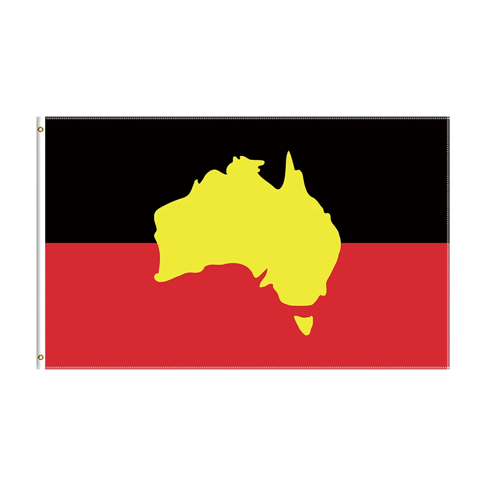 

3x5 Ft Indigenous Australia Aiatsis Map Flag for Decor Hanging Banner