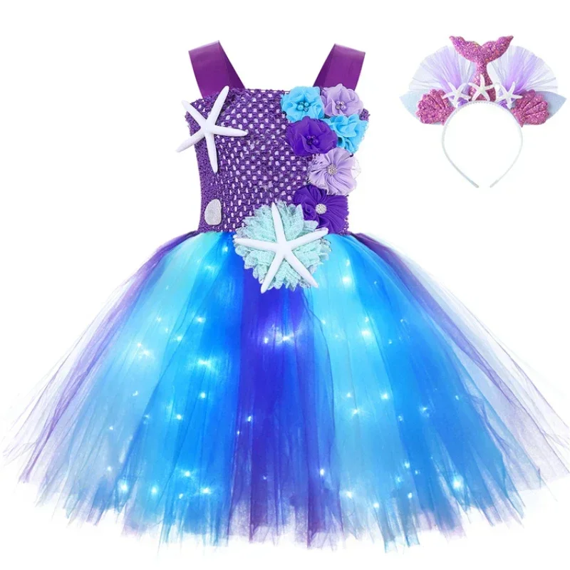 Детское светящееся платье со светодиодной подсветкой на день рождения