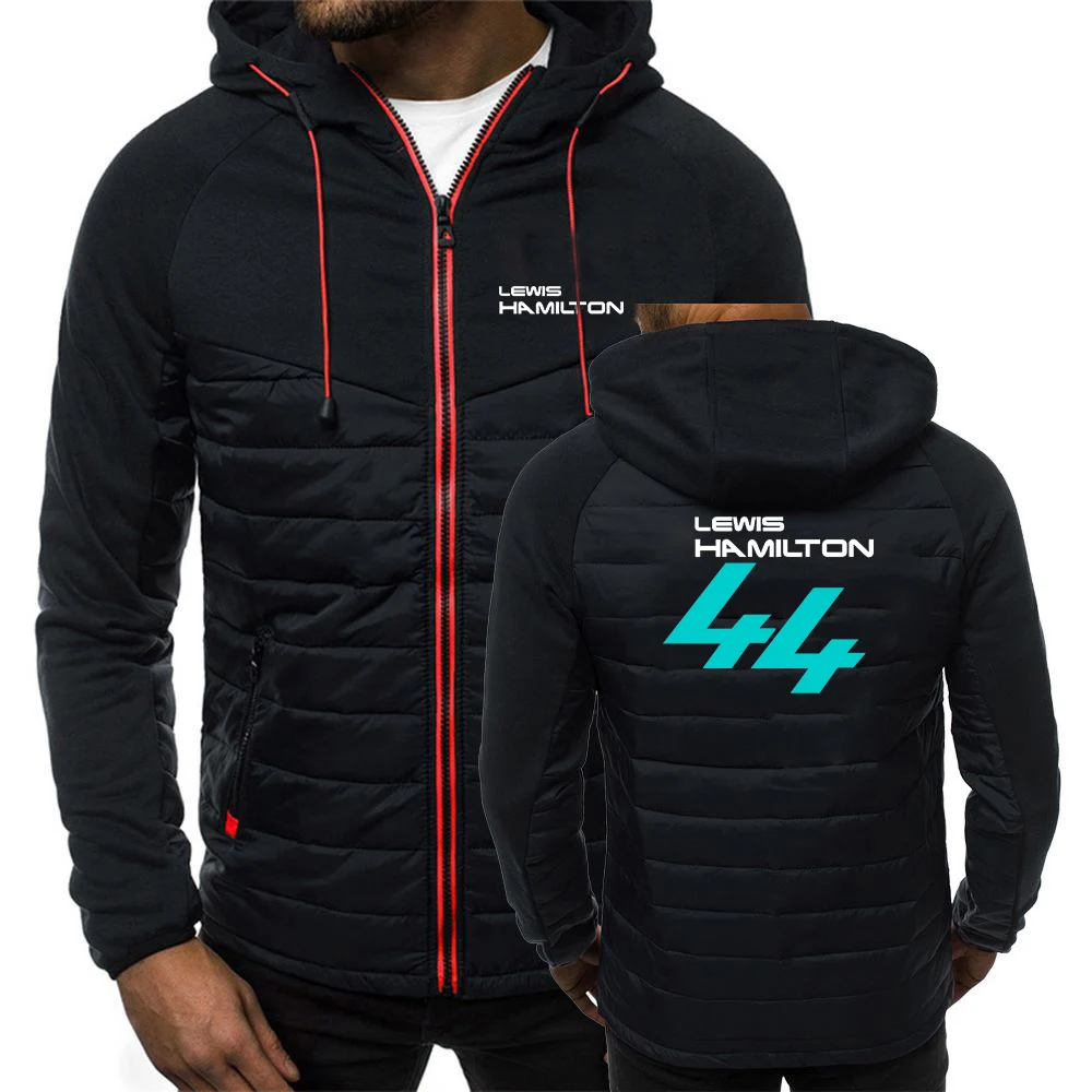 

2023 F1 driver Lewis Hamilton digital 44 Men's New Winter Hoodie Coat Zip Hooded Jacket Cotton Slim Fashion Thick Warm Tracksuit