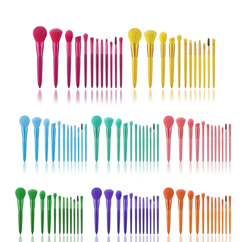

12pcs Candy Color Makeup Brushes Set Eye Shadow Foundation Powder Eyelash Concealer Blush Cosmetics Tools 2021