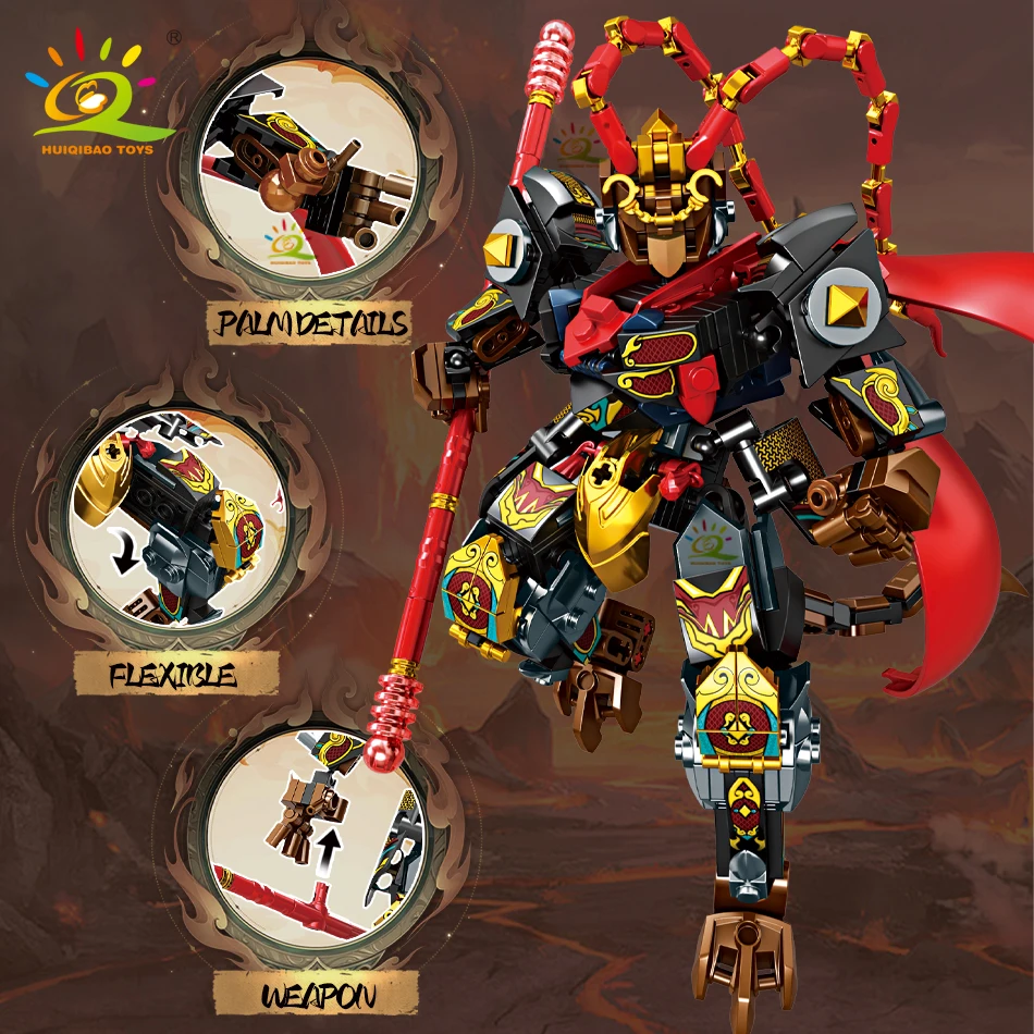 HUIQIBAO 397 Шт. Набор Строительных Блоков Black Myth Wukong Mech Сделай Сам Совместимый С Lego Для