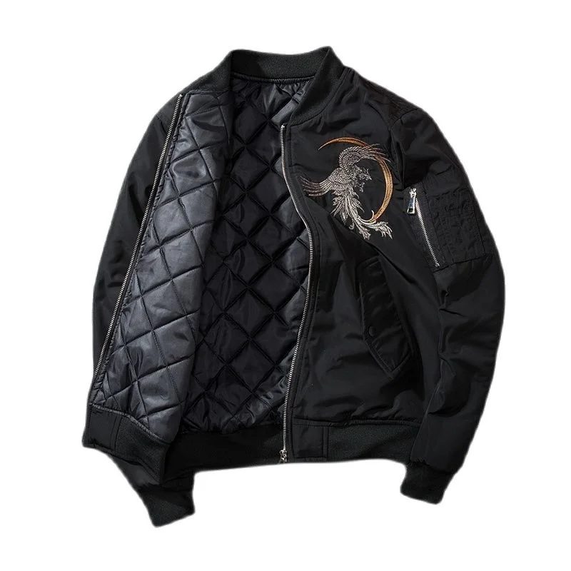 

Phoenix Embroidery Spring Winter Bomber Jacket Men MA1 Pilot Coat Padded Yokosuka Sukajan Baseball Coat 2022 Japan Streetwear