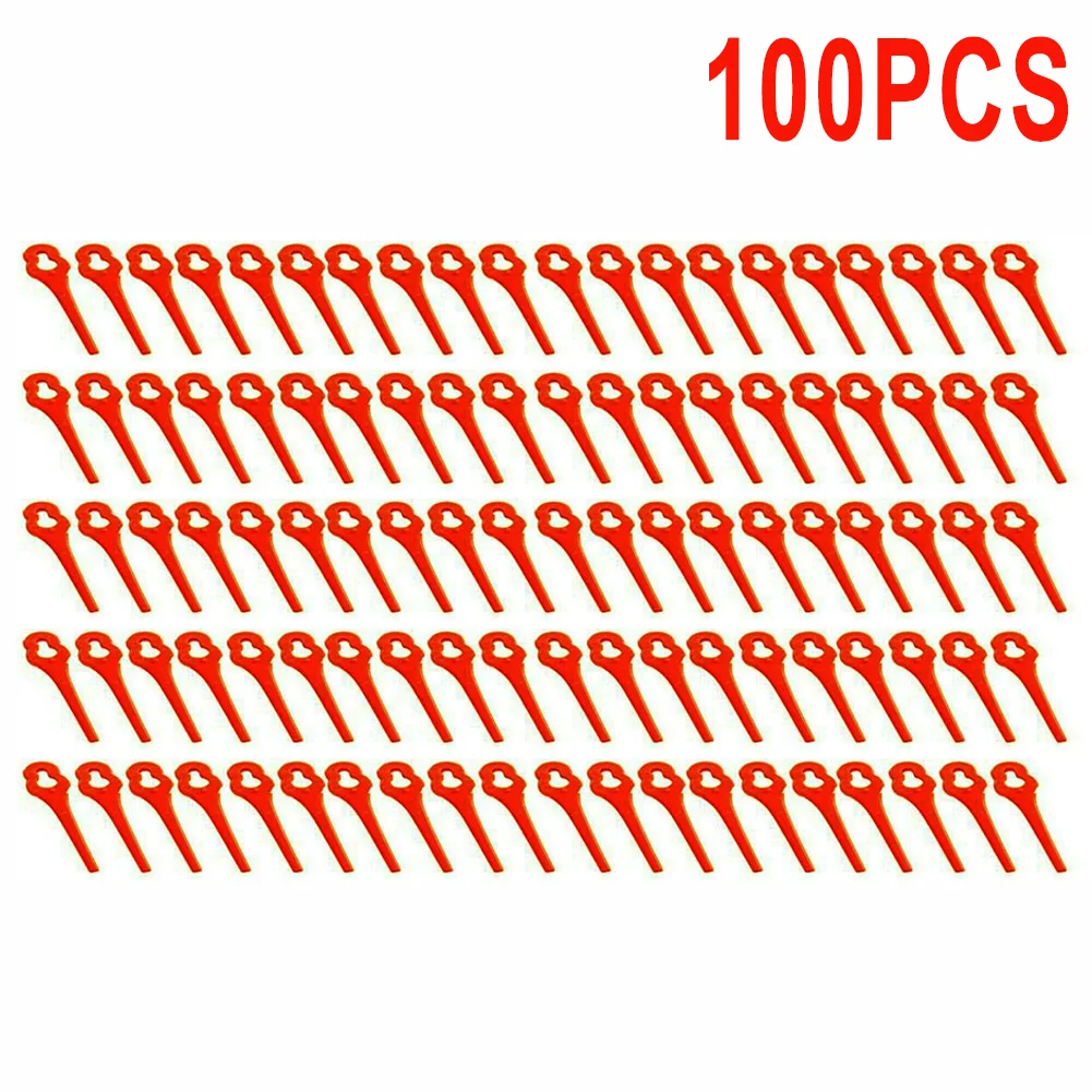 

20/100pcs Grass Trimmer Blades Brush Cutter Straight Plastic Blade For FUXTEC 20V FX-E1RT20 Cordless Strimmer Lawn Mower