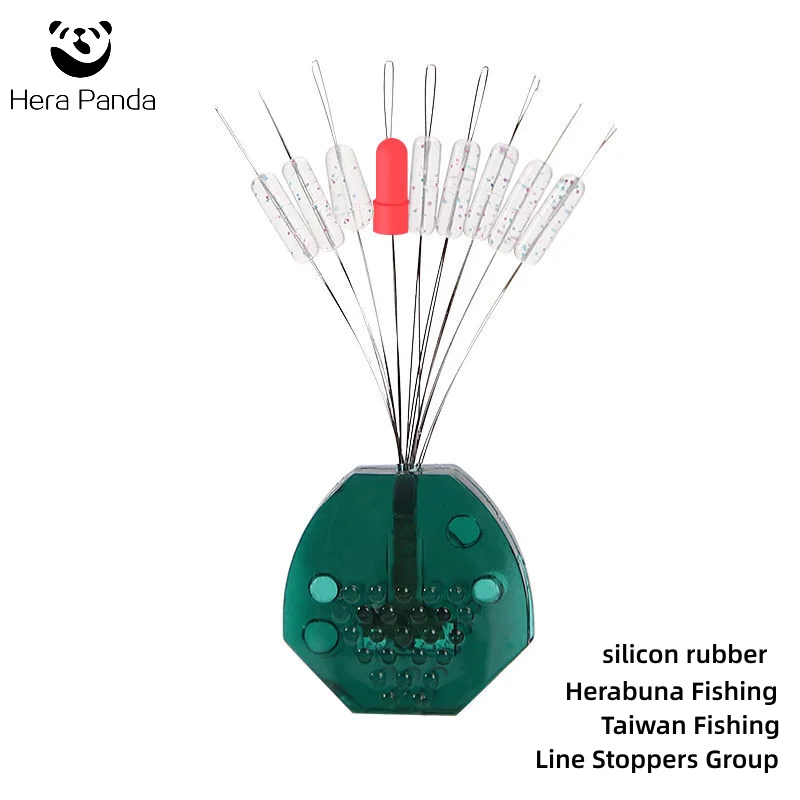 

20 Groups Super Tight Herabuna Fishing Silica Rubber Line Stopper Group Space Bean Transparent Spots Green Stopper Group