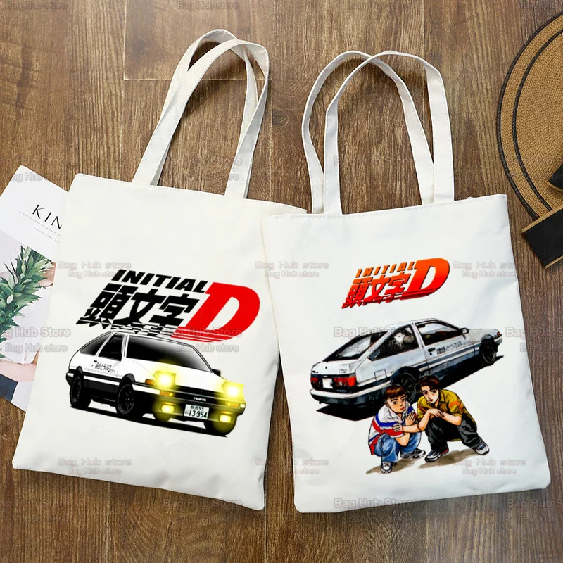 

Тканевая сумка для покупок Initial D, многоразовая сумка, сумка-тоут