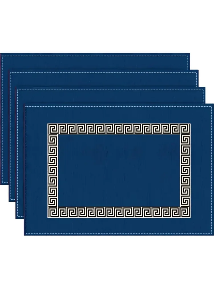 

4 Упаковки Элегантных Синих Полиэстеровых Салфеток В Современном Стиле, Прямоугольный Декор Стола