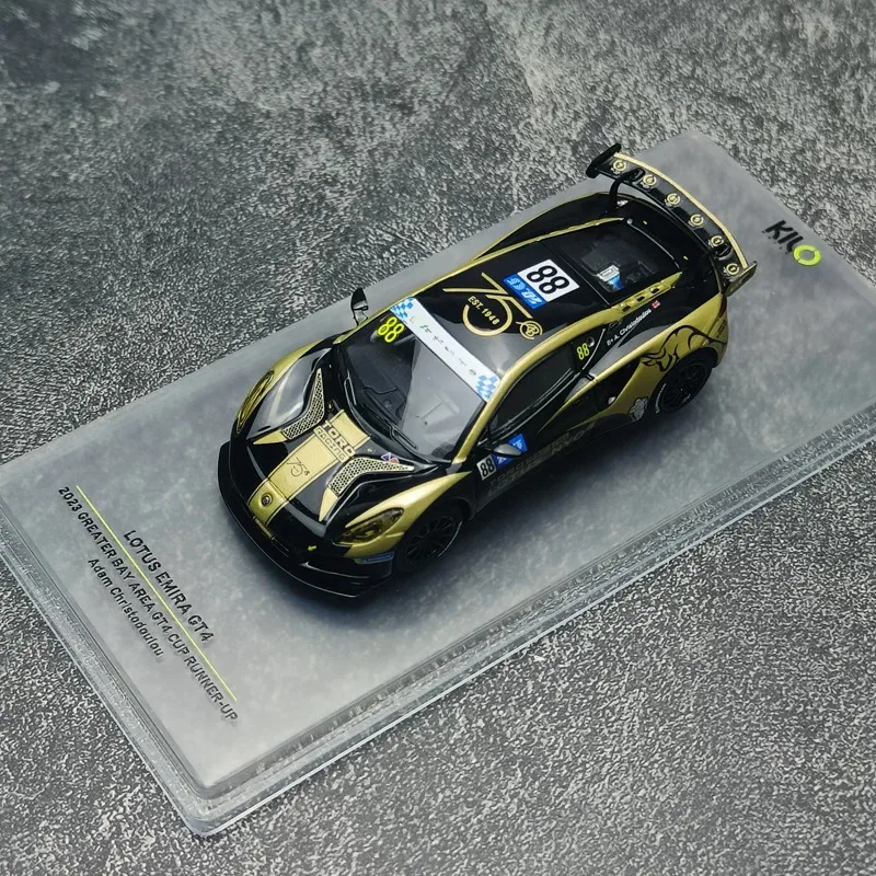 Фото Модель гоночного автомобиля KILO 1:64 Lotus Emira GT4 LKL 2023 Macau из сплава, коллекционная игрушка для мальчиков №3