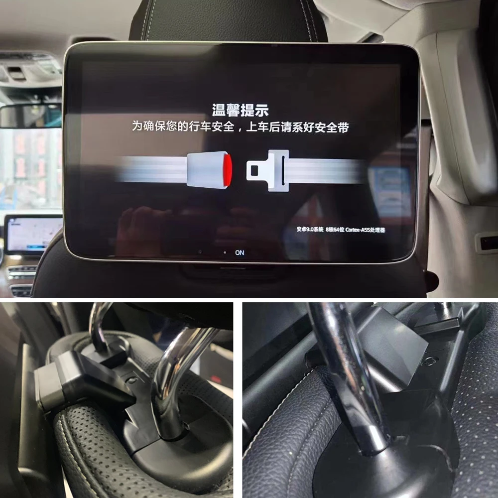 Фото Экран телевизора на заднем сиденье для Mercedes-Benz GLE GLS Class Android, монитор подголовника с автомобильным развлекательным видеомультимедийным плеер №1