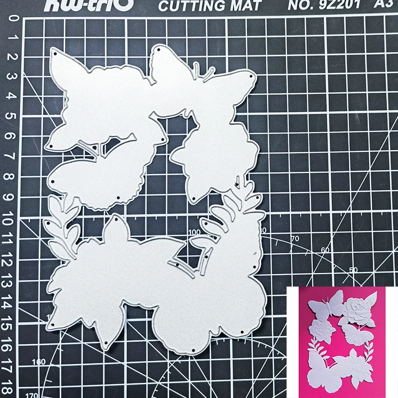 2024 новая 3d тисненая папка и металлическая форма-бабочка цветок для творчества