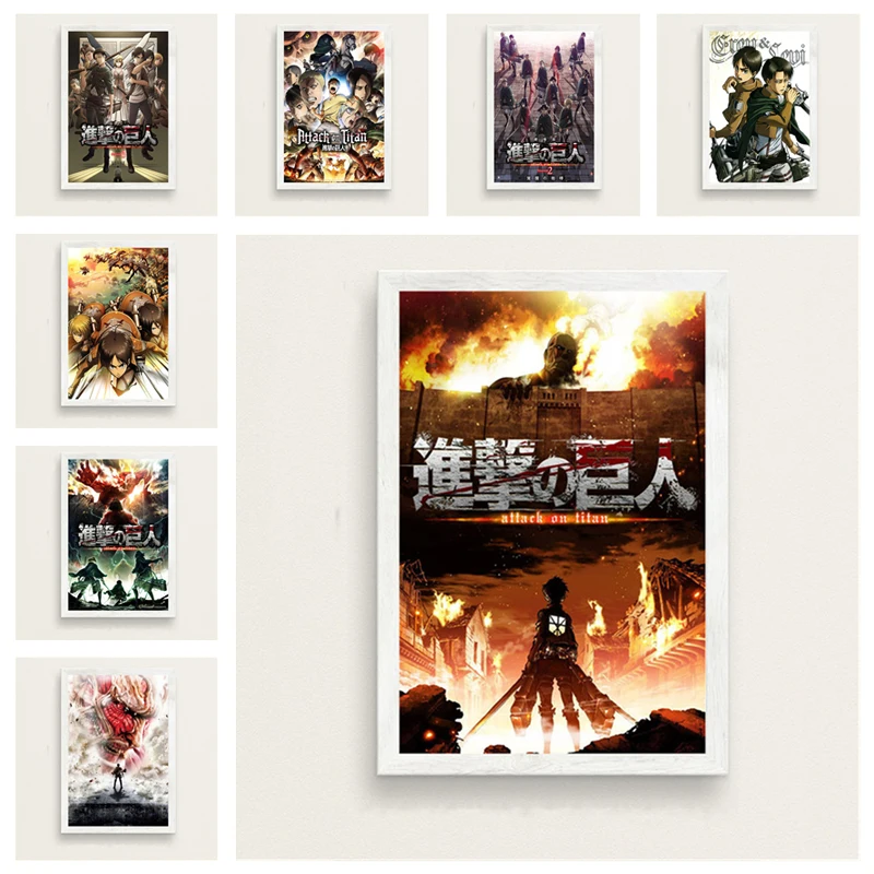 

Nordic Style Attack on Titan Anime Canvas Painting Cartoon Movie Prints and Posters Wall Art Pictures for Living Room Home Decor
