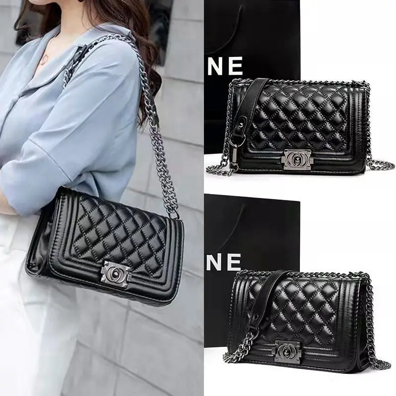 

Fashionable Diamond Chain Bag Women's New Retro Easy To Take Girl Small Square Bag One Shoulder Oblique Across Spicy Mother Bag