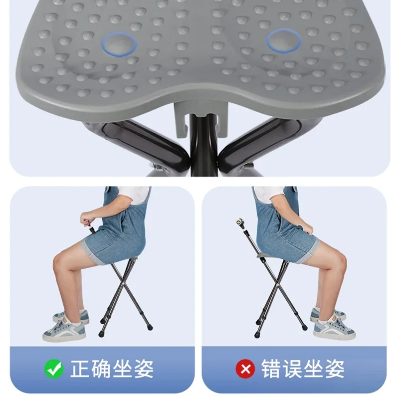 Туристический табурет для пожилых людей складной из алюминиевого сплава трость