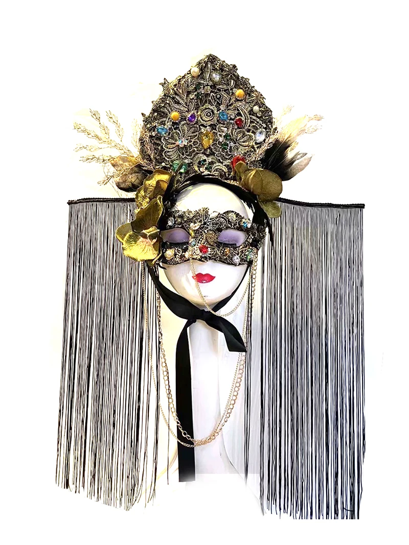 Головной убор в стиле барокко Лолита папа дева золото