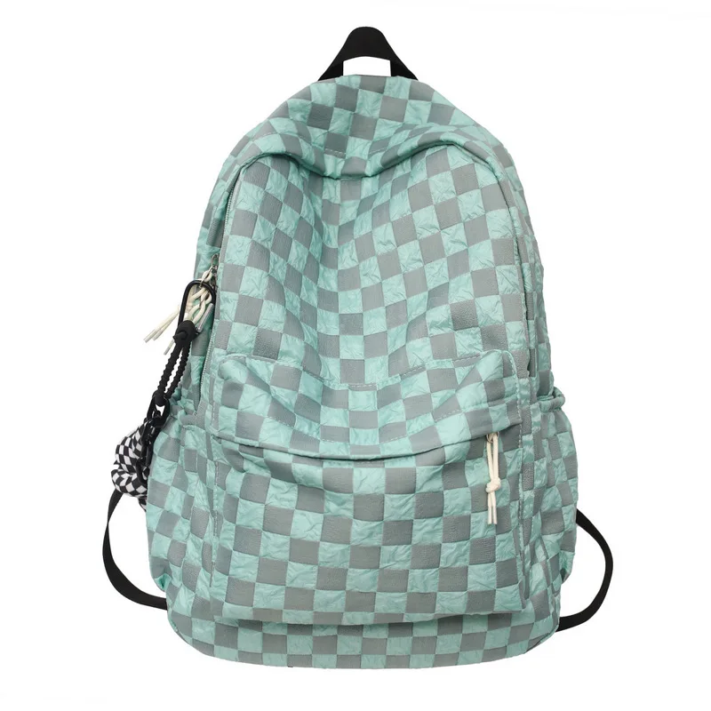 Студенческая школьная сумка для девочек, тренд для подростков, клетчатый школьный рюкзак для женщин, нейлоновая школьная сумка, повседневн...