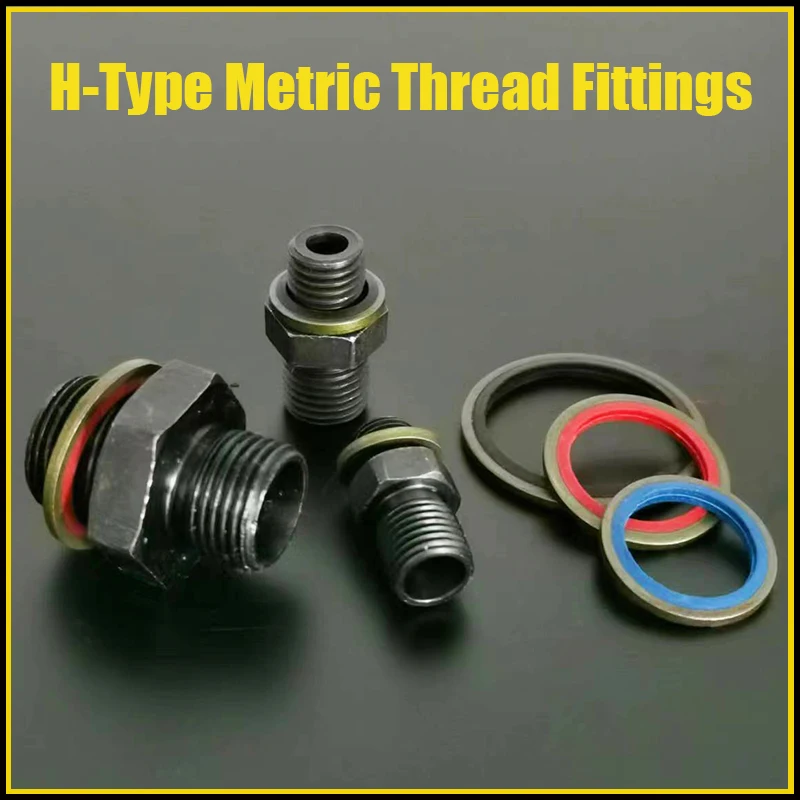 

High Pressure Oil Tubing Joints Carbon Steel Metric Thread Fittings H-type M10 M12 M14 M16 M18 M20 M22 Ferrule Straight Thread