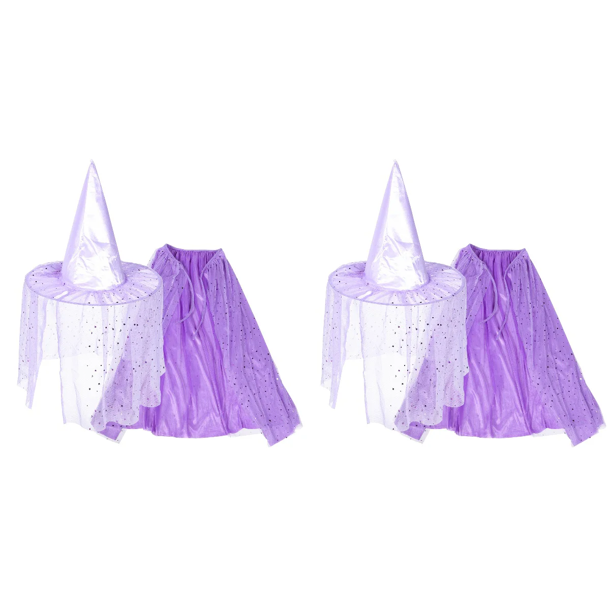 

2 Sets of Children Star Cloak Masquerade Hat Star Cape Set Kids Cosplay Costume Kids Decor