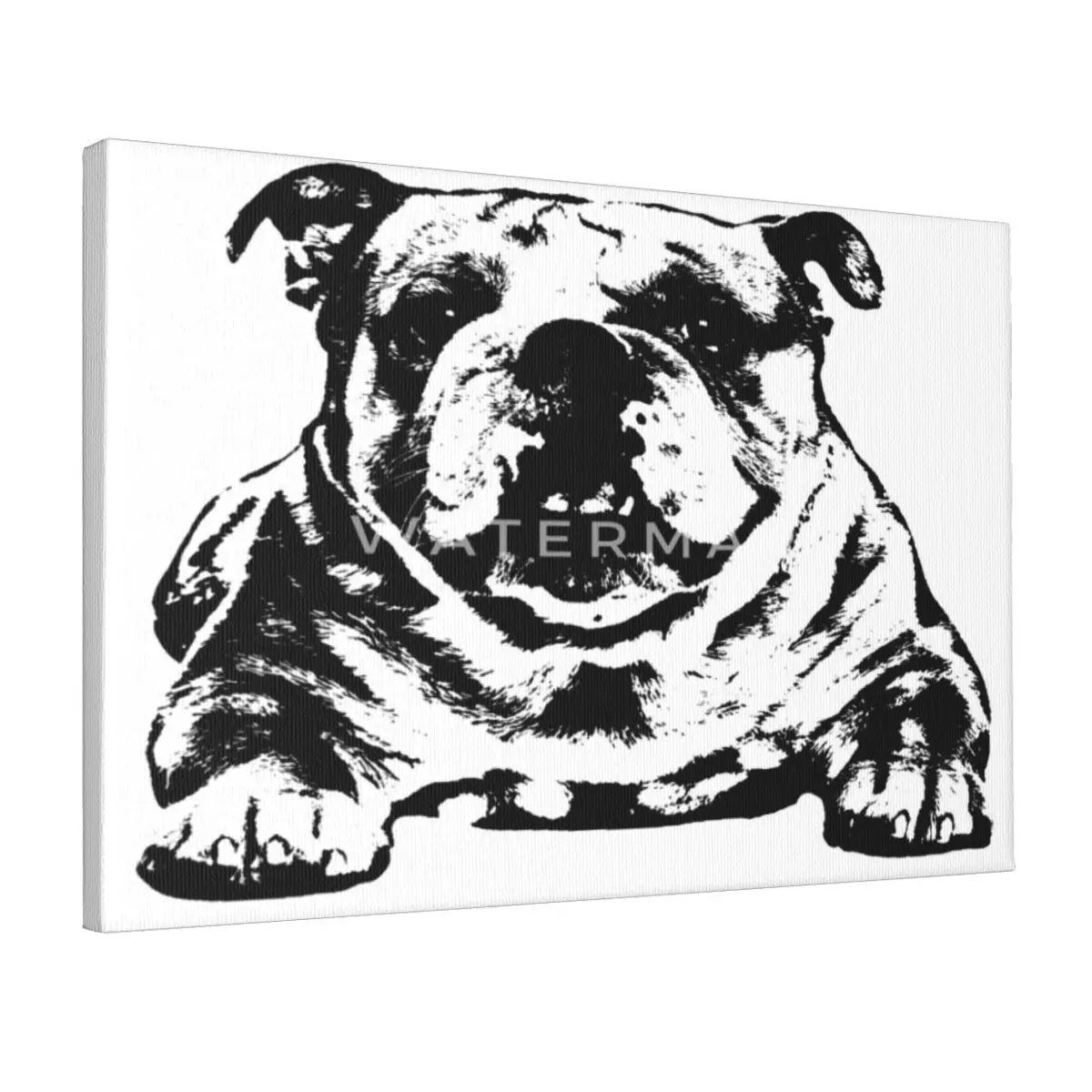 

English-bulldog Canvas Frameless Painting Easy To Hang Living Room Perfect Gift Humidity Customizable