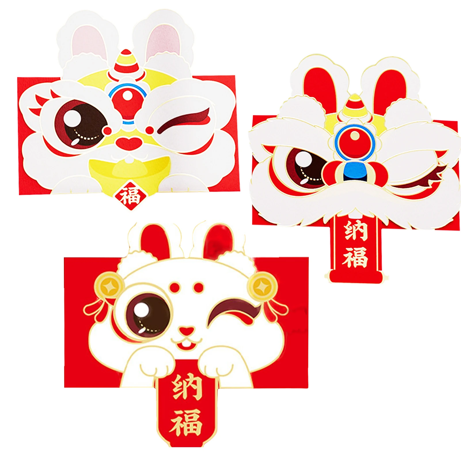 

Конверты с красным кроликом год, красные конверты из высококачественной бумаги для праздника Весны