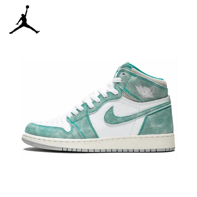 Оригинальные баскетбольные кроссовки Jordan Air 1 Retro High Turbo Green с высоким берцем в