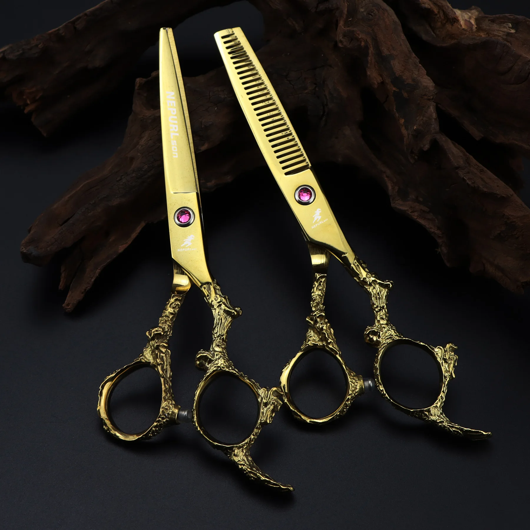 

6.0 inch Golden Dragon Handle Hair Scissors Thinning
