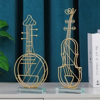 light luxury gold violin and musical instrument ornaments home decorations office bookcases metal crafts furnishings