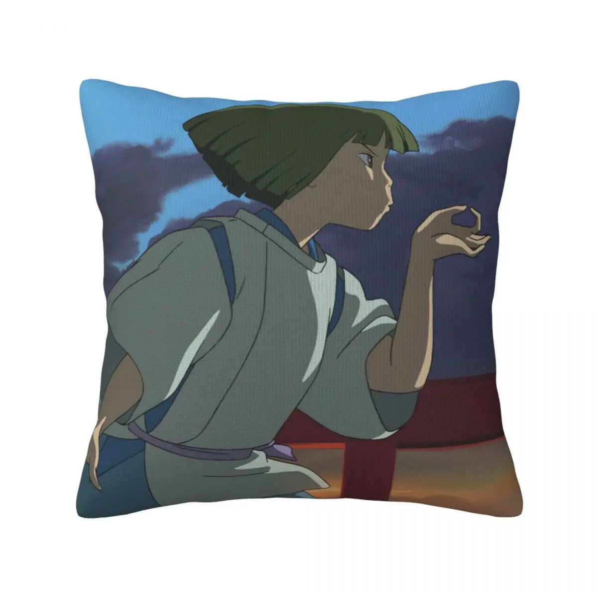 

Spirited Away Haku Чехол-Подушка с изображением белого дракона, человека, весенний цветной чехол-подушка, полиэстеровый чехол на молнии для дивана