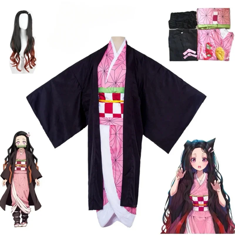Костюм для косплея Kamado Nezuko Аниме кимоно с рассеивателем демонов костюм женщин и
