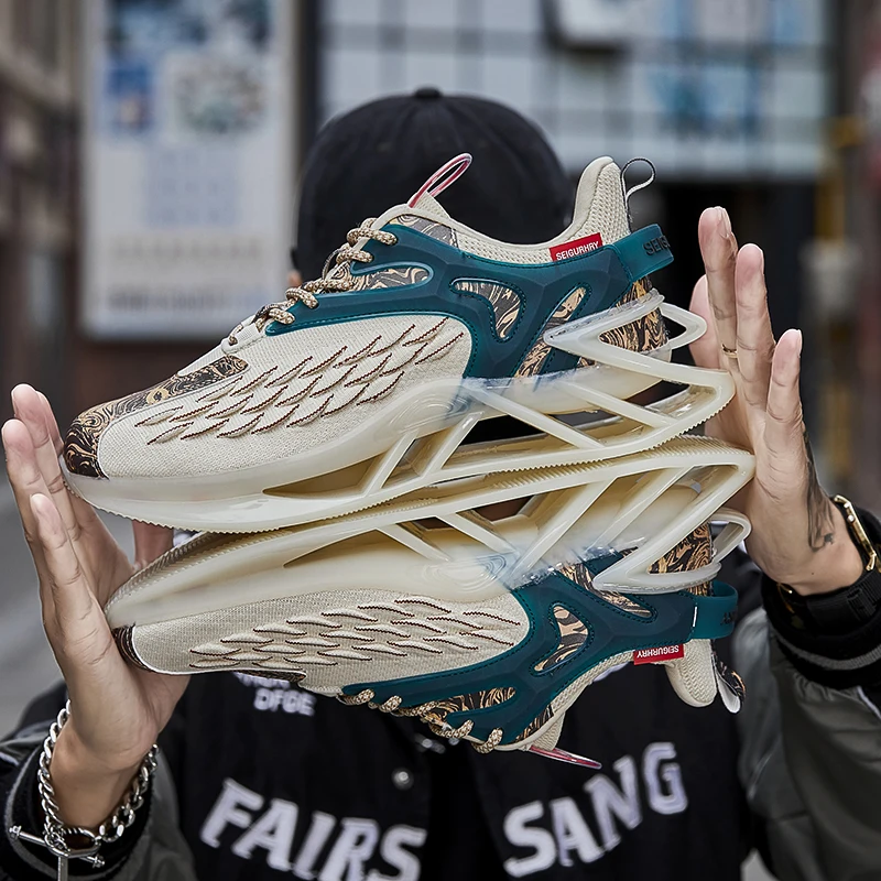 Hot Sales Trend Men's Blade Running Shoes Breathable Sneakers Jogging Shoes Fashion Antiskid Damping Sport Shoes Casual Sneakers