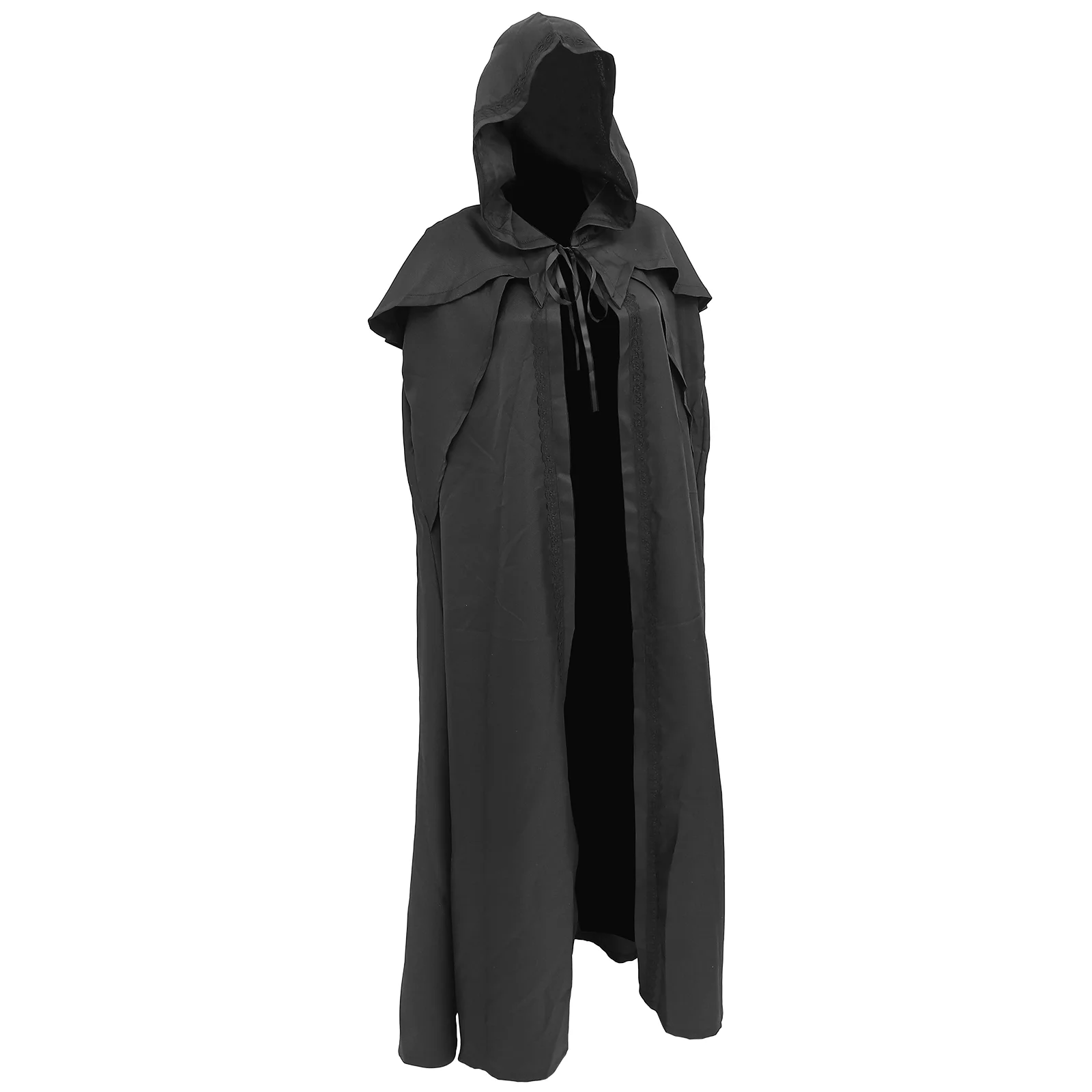 

1Pc Robe Cloak Cosplay Hooded Cape Party Costume (Black)