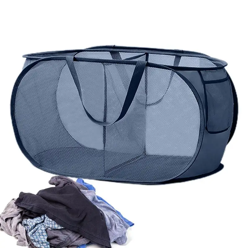 

Mesh Laundry Hamper With Foldable Space Saving Dirty Clothes Storage Basket Organization For Living Room College Dorm Bedroom
