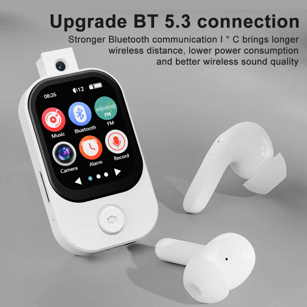 Фото Bluetooth 5.3 Спортивный MP3-плеер Hi-Fi Звук Музыкальный Walkman с камерой для фотографий Встроенный FM-радио Диктофон №3