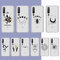 mysterious totem sun snake phone case for samsung a51 a52 a71 a12 for redmi 7 9 9a for huawei honor8x 10i clear case