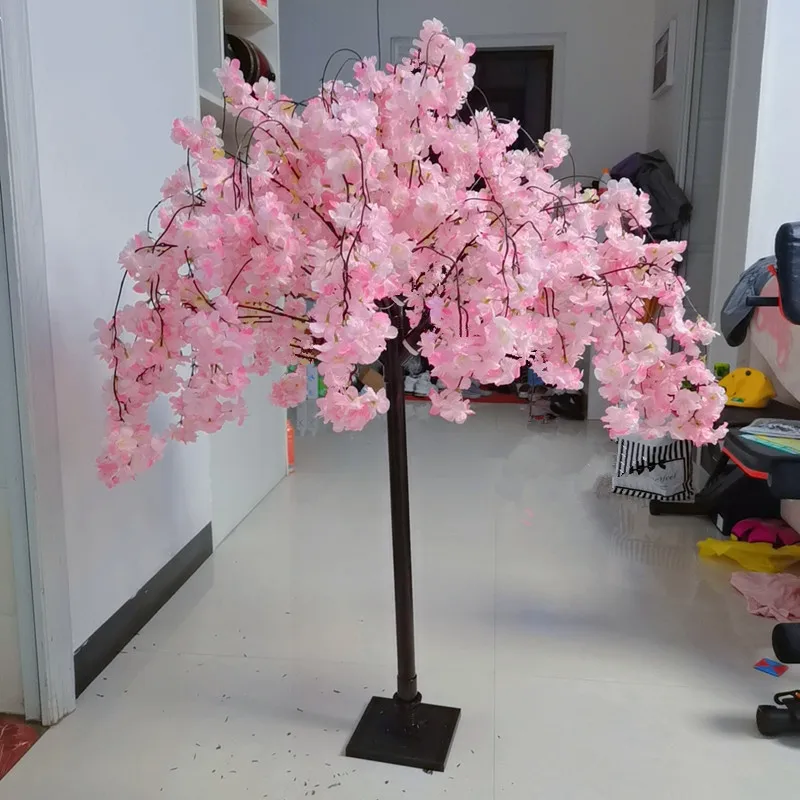 

White Pink Champagne Artificial Cherry Flowers Tree For Christmas Wedding Party Table Centerpieces Decoration Supplies 2Pcs