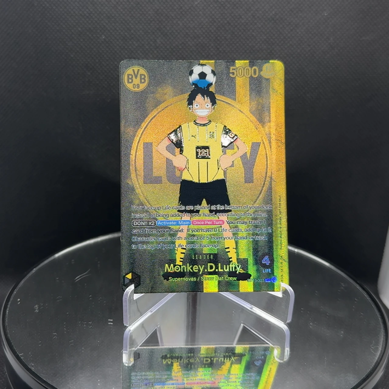 Фото One Piece TCG BVB Luffy ST13-003 BY Luffy OPCG Английская лидерная карта Foild Текстурированная карта Черный Желтый Луффи №1