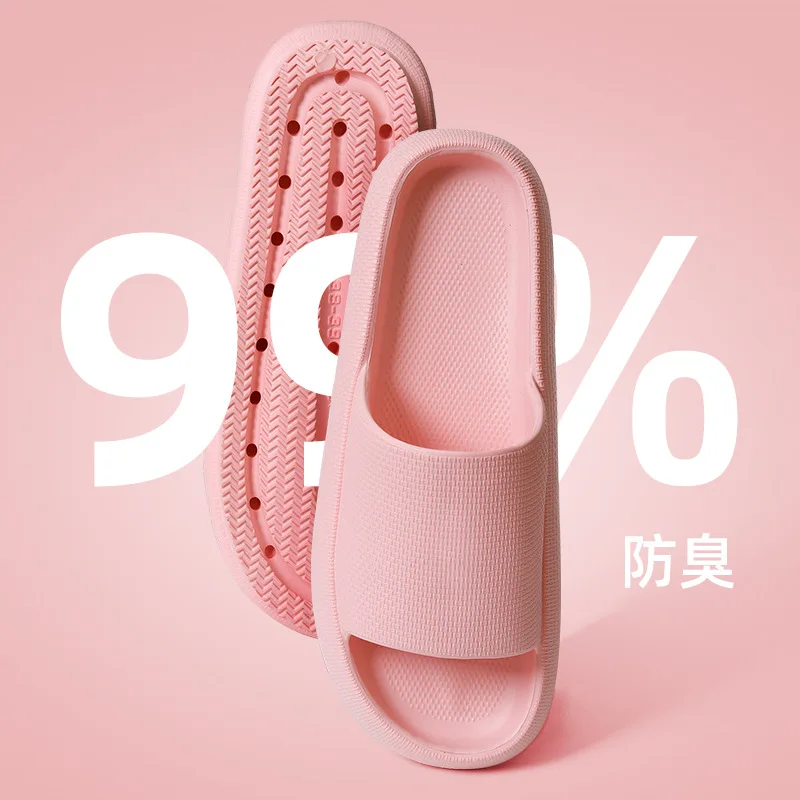 

Шлепанцы женские на толстой платформе, Нескользящие, для ванной комнаты, домашние бесшумные, Эва, мягкие сандалии для пар, летние Тапочки