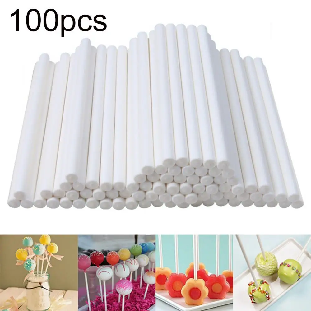 

100Pcs 10cm Lollipop Sticks Chocolate Cake Lolly Candy DIY Mold Craft Decor