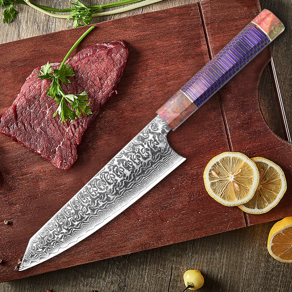

Кухонные аксессуары, кухонный нож из дамасской стали VG10, шеф-нож из твердой древесины, слайсер для мяса, нож для рыбы, кухонные ножи