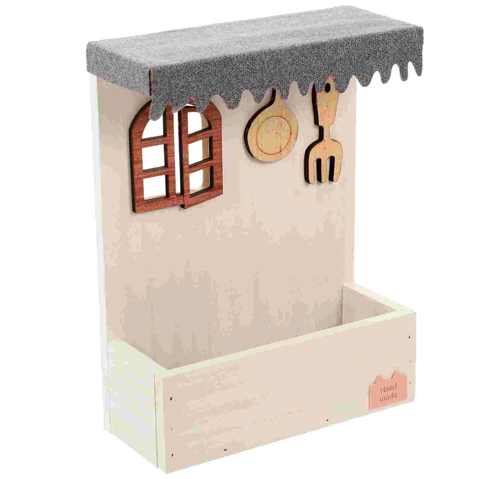 

Planter Wall Flower Hanging Wooden Pot House Basket Vase Decorative Flowerpot Rustic Holder Mounted Wood Farmhouse