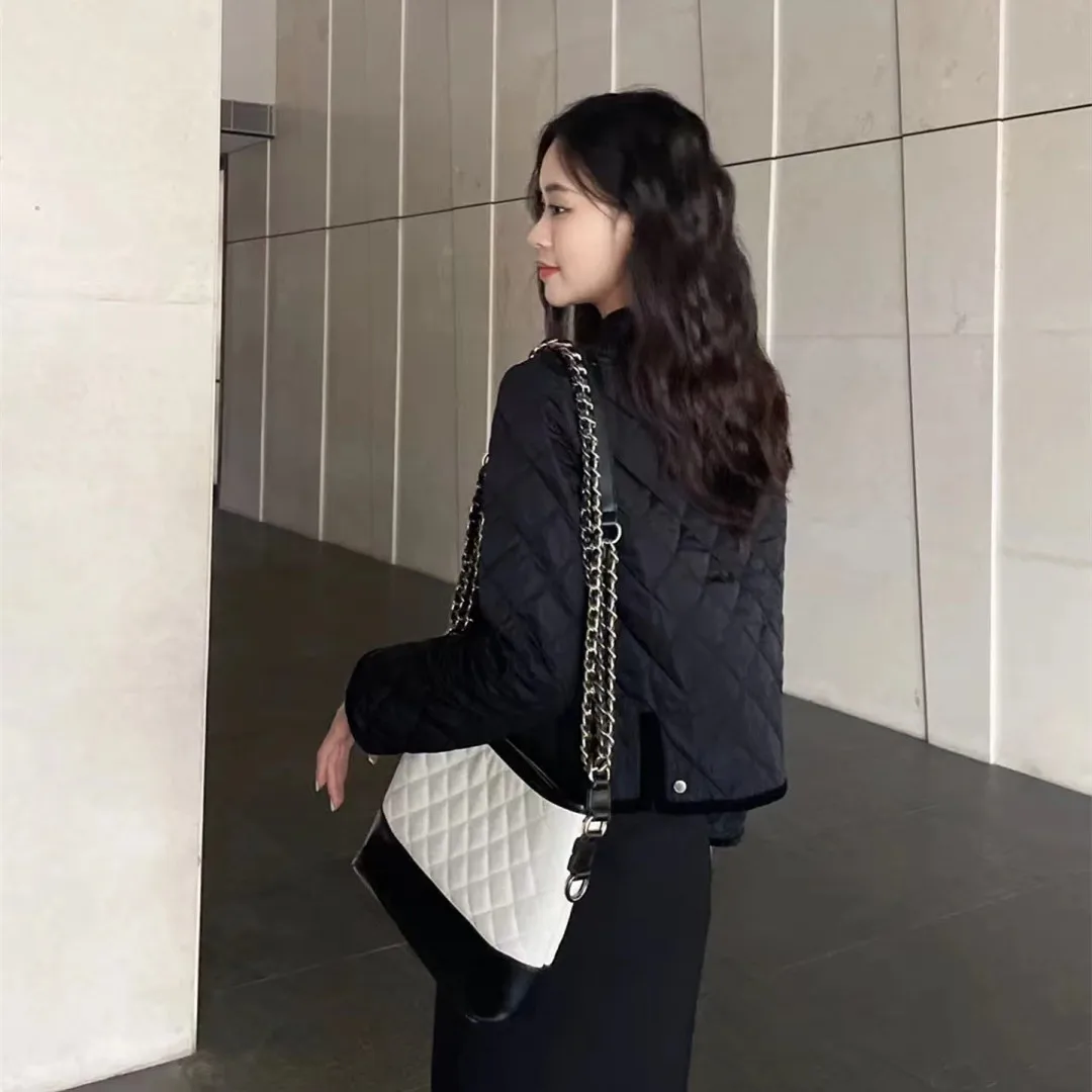 Girdear с белым воротником новинка 2024 осень и зима новое теплое пальто на хлопковой