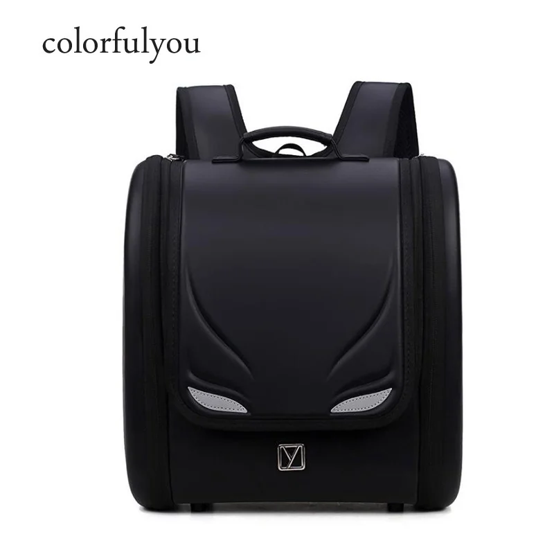 

NEW Orthopedic Children School Bags For Girls and boys Kids Monster eye Backpack Japan waterproof PU Book Bag Mochila Escolar