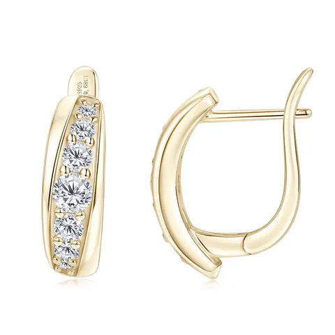 Серебряные серьги-кольца IOGOU Муассанит