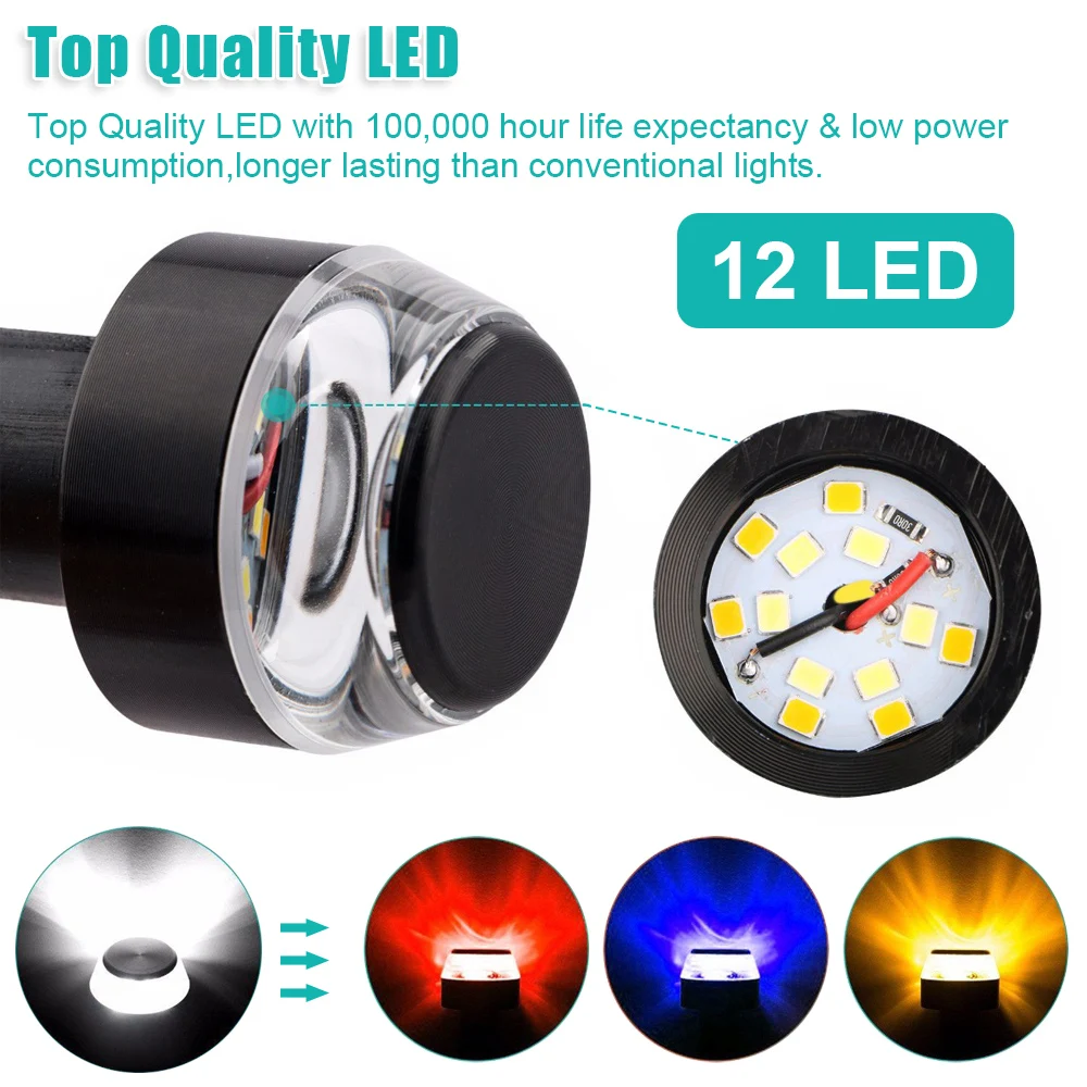 Поворотники с ЧПУ 12 в светодиодная ручка для мотоцикла поворотник руля