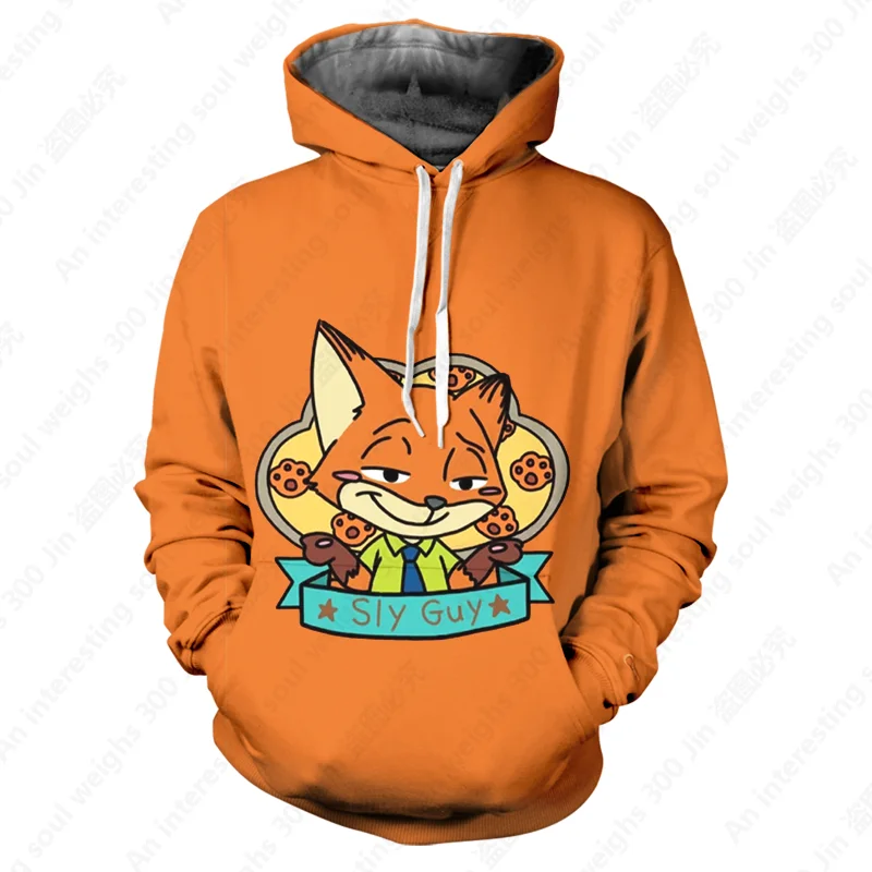 

2022 New Disney Zootopia Collection Sweatshirts Men's Ladies Tops Printed Loose Casual Hoodie Kids Fashion Couple Shirts xxs-6XL