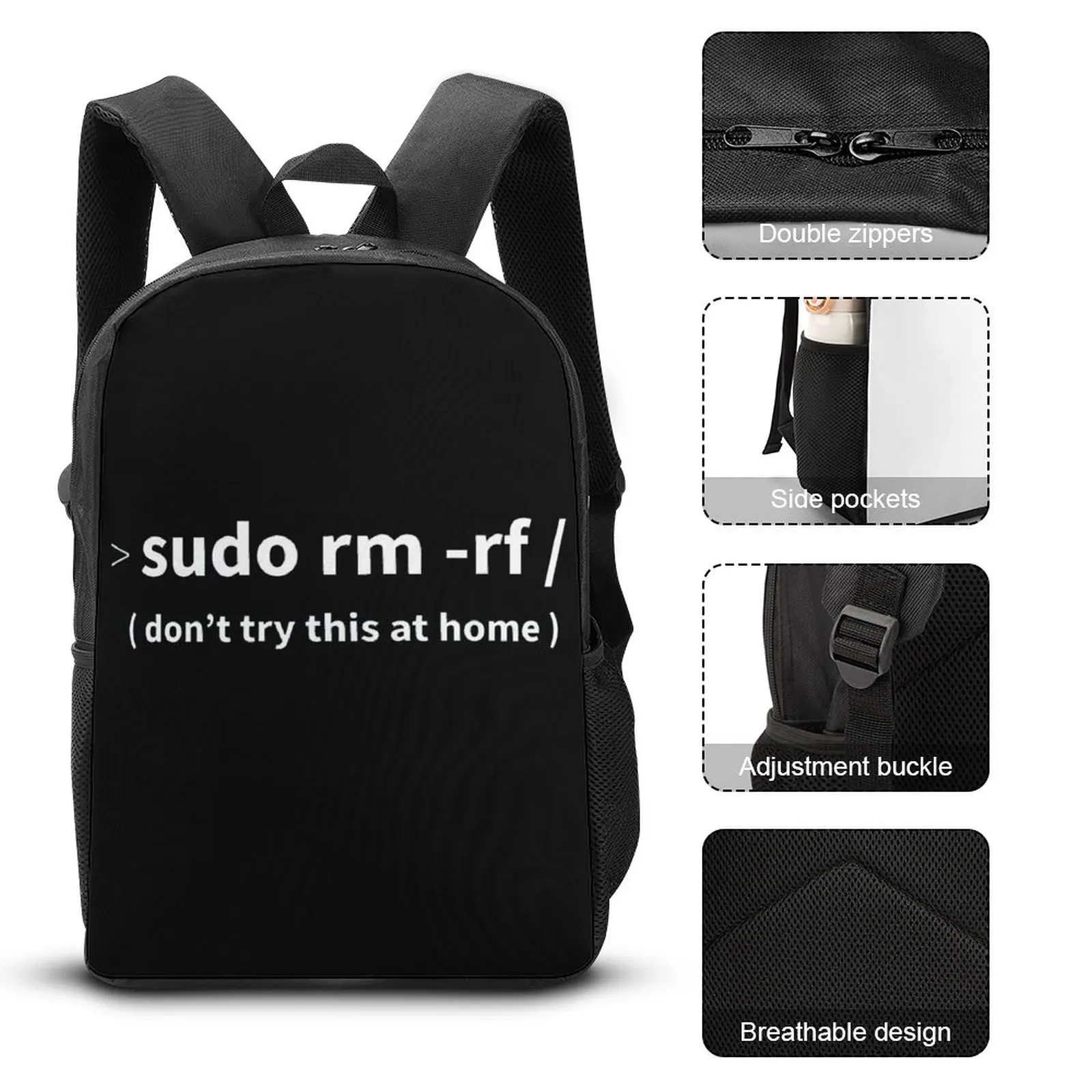 

Developer Sudo Rm -rf Essential Durable Comfortable Knapsack17 Inch Shoulder Backpack Vintage Travel Unique