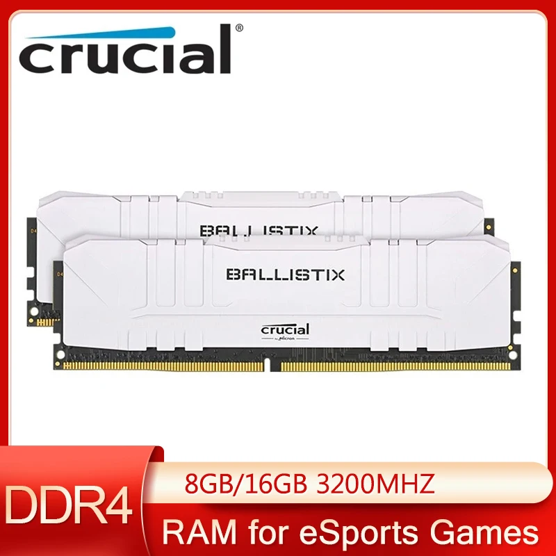  Оперативная память Crucial Ballistix DDR4 D, 3200 МГц, 8 ГБ, 16 ГБ, 3200 МГц 