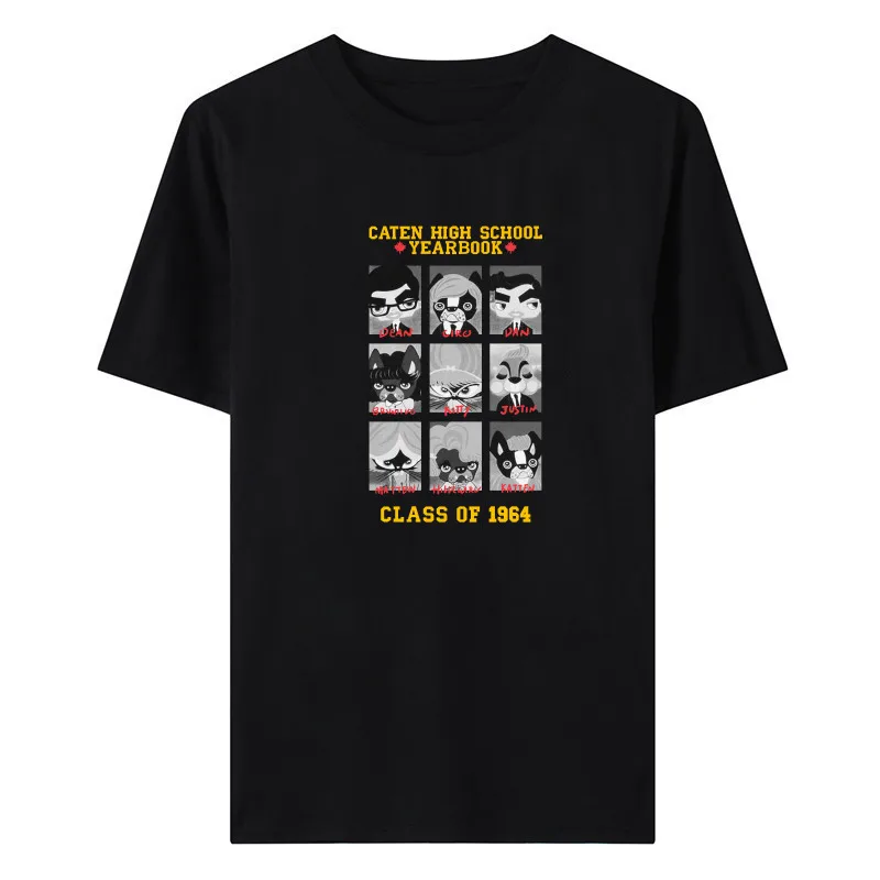 

Summer new fashion all-match trend simple printing cotton breathable top T-shirt