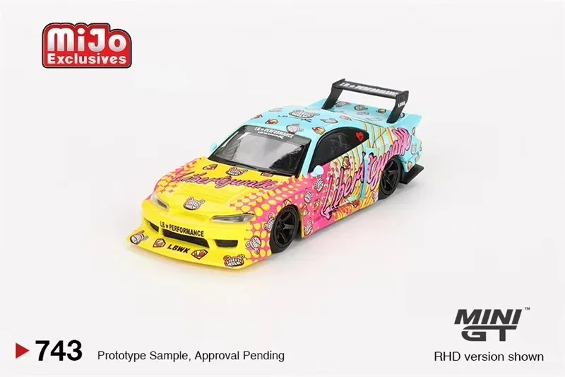MINI GT 1:64 LBWK Le-Super Sihouette S15 SILVIA LB KUMA Mijo металлическая модель автомобиля