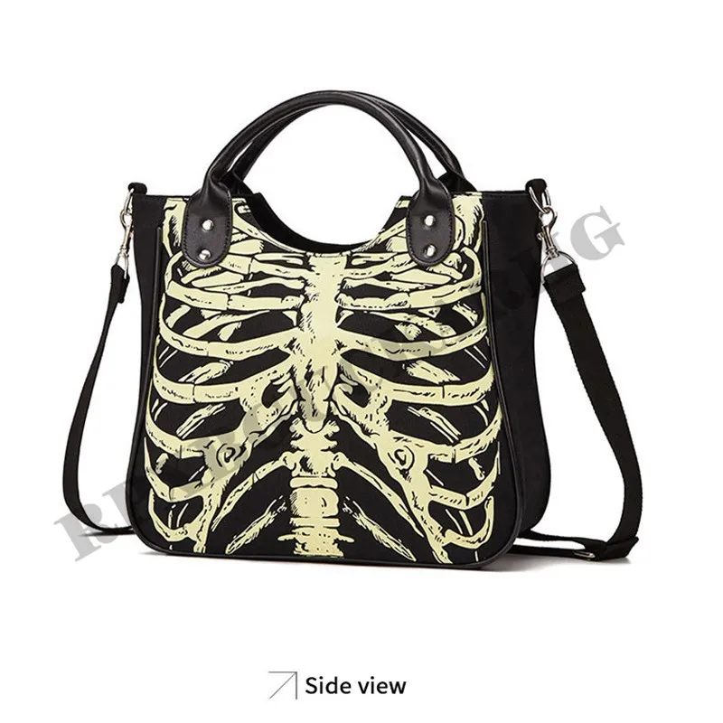 

Luminous Gothic Skeleton Bones Skulls Bags Rock Designer Female Casual Totes Women Punk Bags women's handbag trend 2023 designer