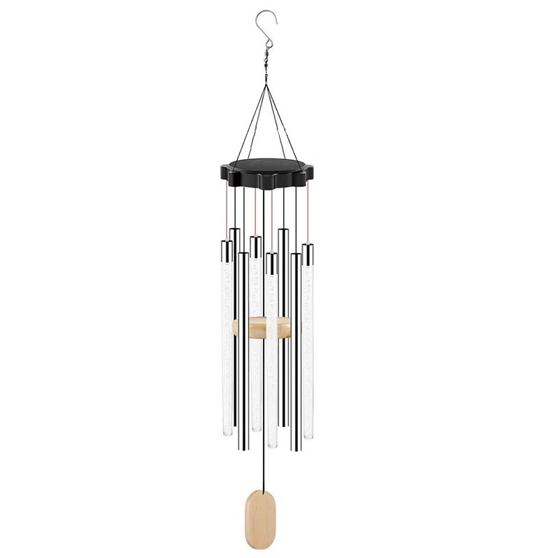 

Solar Wind Chimes Changing Colors, Waterproof LED Wind Chimes For Outside With 8 Tubes, Solar Powered Memorial