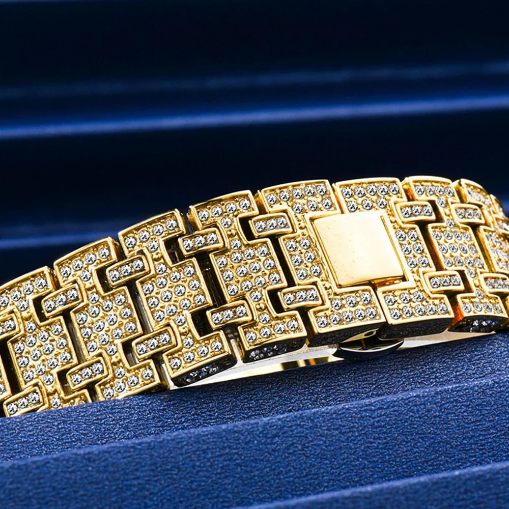 Бренд в стиле хип-хоп MISSFOX Iced Diamond водонепроницаемое платье AAA кварцевые наручные